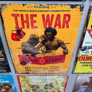 【希少】ハグラーvsハーンズ 公式ポスター復刻 (THEDAY記念)トップランク マービン・ハグラー対トーマス・ハーンズ戦 ボクシング 壁掛け看板