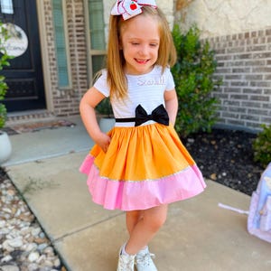 Girls Pencil Dress, First Day of School Outfit, Embroidered Name, Bow Belt - Etsy Girls Pencil Dress, First Day of School Outfit, Embroidered Name, Bow Belt - Etsy