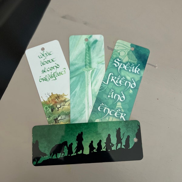 Lord of the Rings Bookmarks | Set of 4 Printable Lord of the Rings ...
