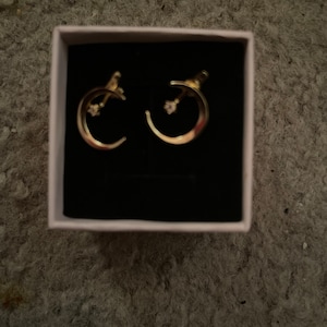 14k Gold Moon Star Earrings Moon Star Earrings 925 Sterling Silver 14k ...