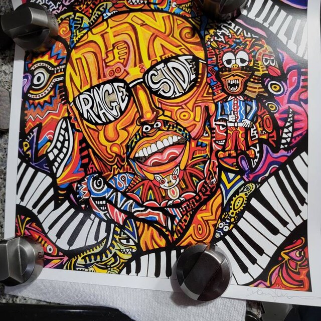 フィッシュ サイケデリック アート ポスター プリント レオ 14 x 14