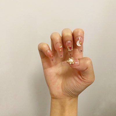 Handmade Pink Blush Sailor Moon Press on Nails Sailor Moon - Etsy