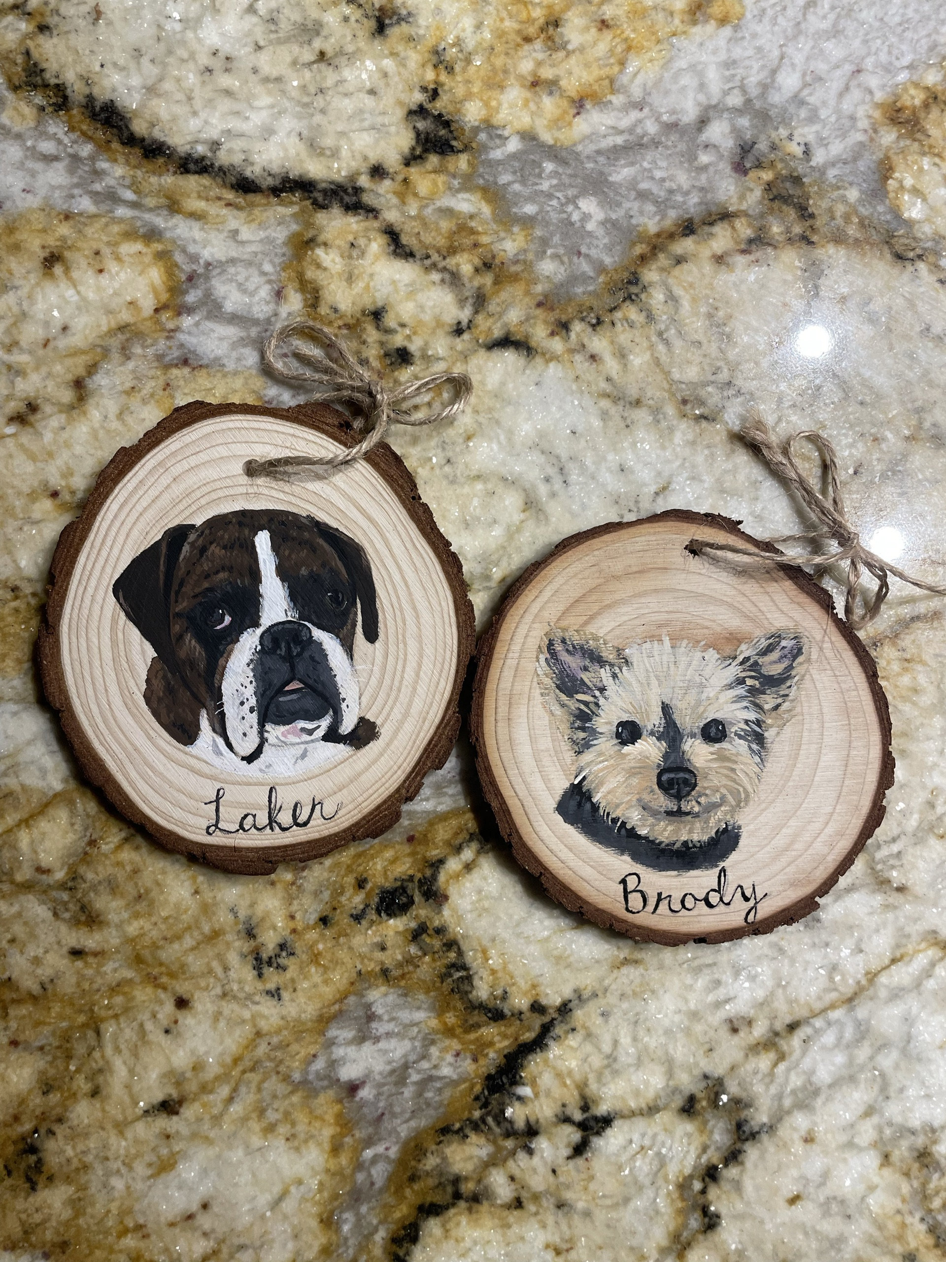 Custom Pet Portrait Ornaments, hand painted pet ornament, personalized pet memorial, pet lovers gift, custom dog portrait
