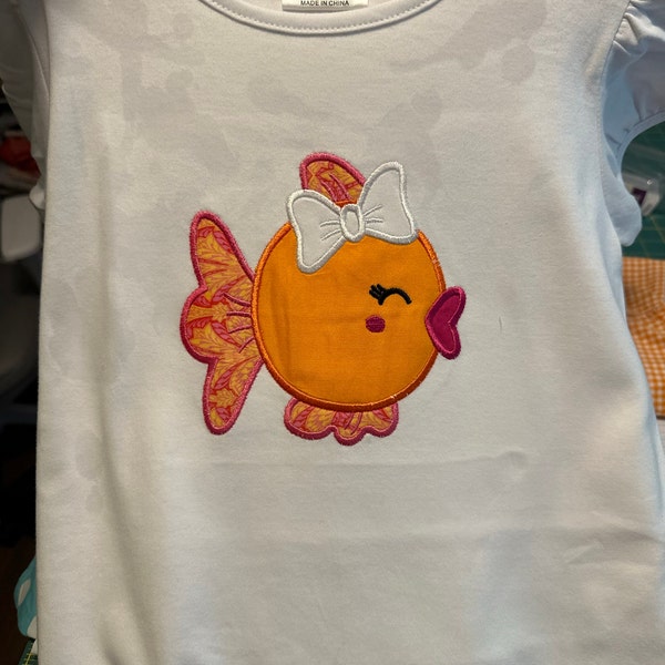 Girl Fish Applique Machine Embroidery Design Digital Pattern - Etsy