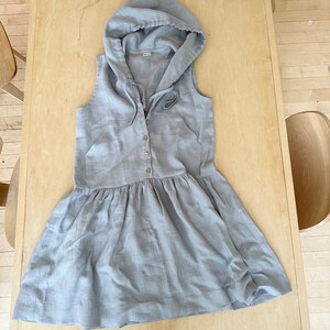 Handmade Linen Hoodie Dress: Sleeveless Summer Mini With Pockets - Etsy