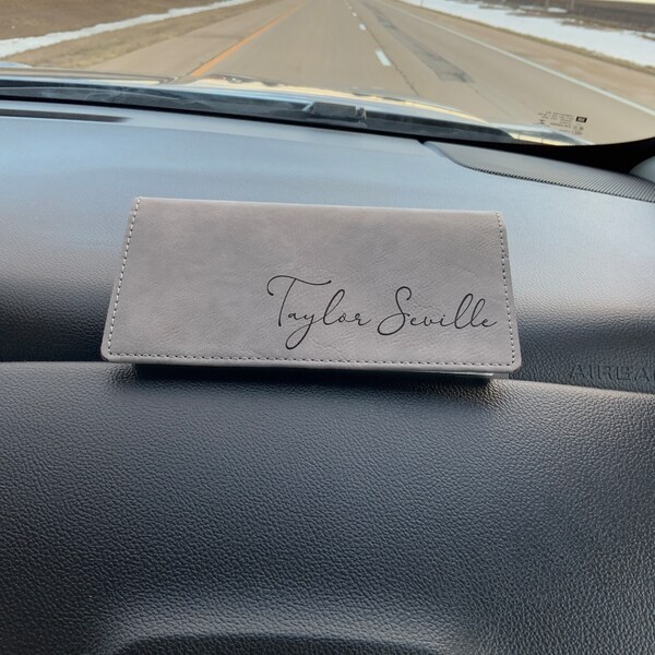 Personalized Checkbook Cover, Leather Check Wallet, Engraved Checkbook ...