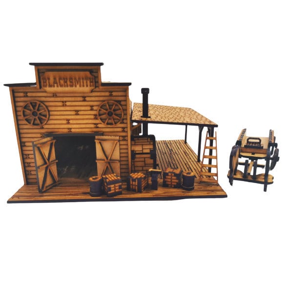 Wild West Blacksmith With Cargo Wagon SVG | XCS | Dxf | LBRN | Scale ...