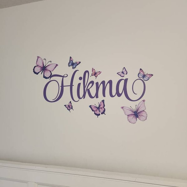 Personalized Butterfly Name Wall Decal, Girls Bedroom Decor - Etsy