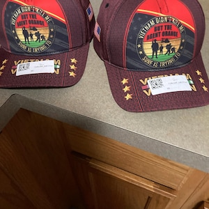 Chapeau Vintage Eagle Crest Vietnam Veteran - Dragon Rouge Et Noir, Réglable En Bambou