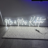 Custom Last Name Neon Sign Wedding for Reception, Led Lights Neon Sign ...