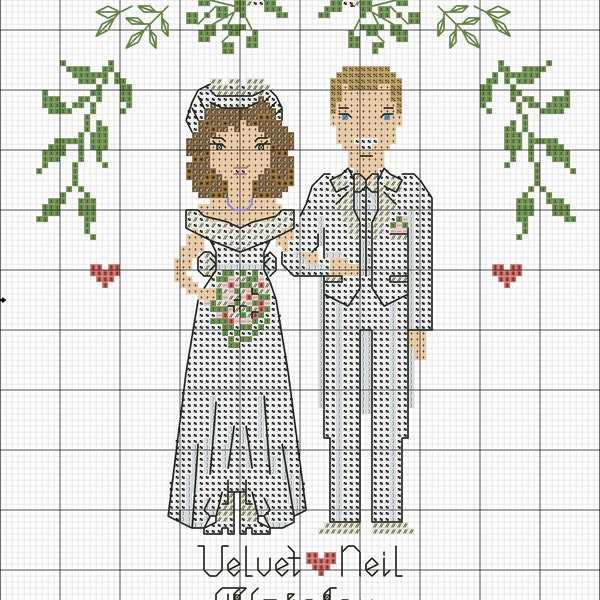 Custom Wedding Newlywed Gift for Couple - Cross Stitch Pattern PDF ...