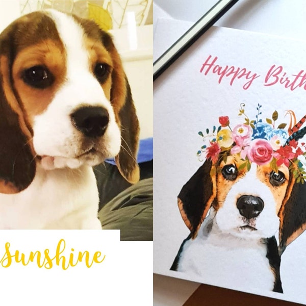 Beagle Birthday Card - Cute Dog Greeting Card - Etsy