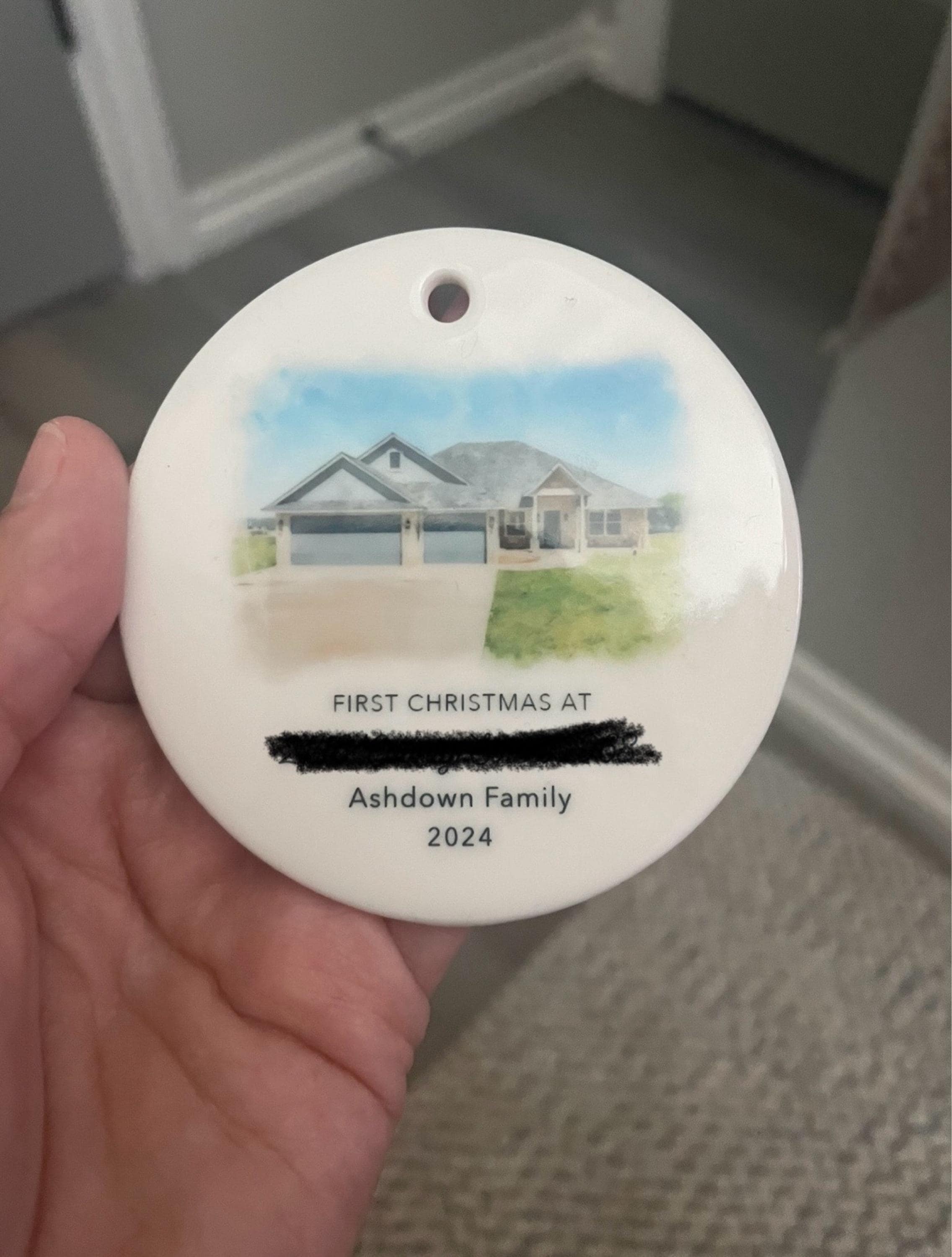 New Home Ornament - Personalized New Home Christmas Ornament - Watercolor Photo Ornament