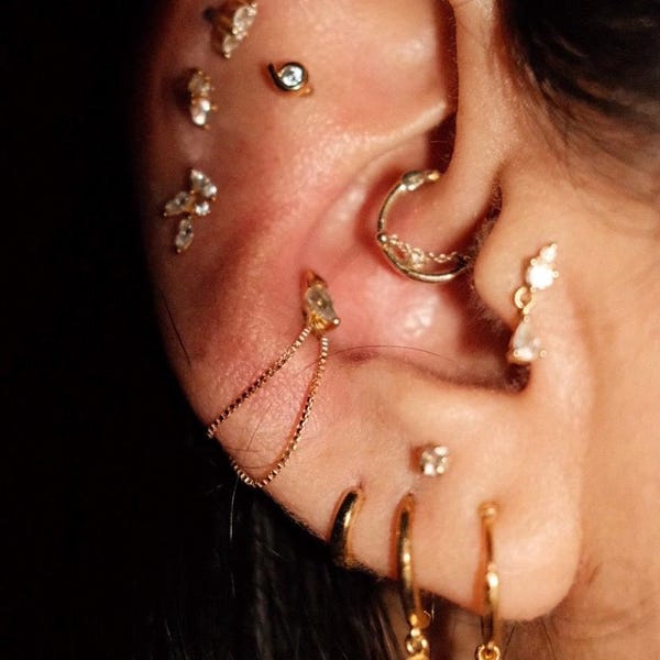 14K Solid Gold Double Box Chain Attachment Triple Gold Linking Chain ...