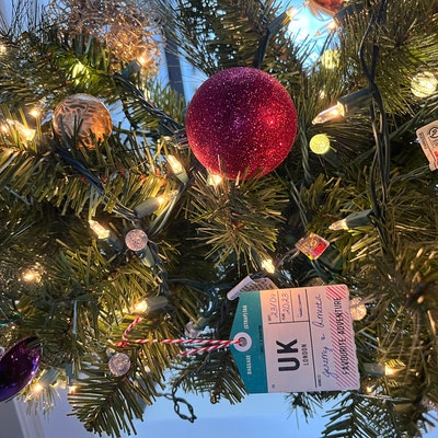 Customisable Christmas Luggage Tag - Sock Shape