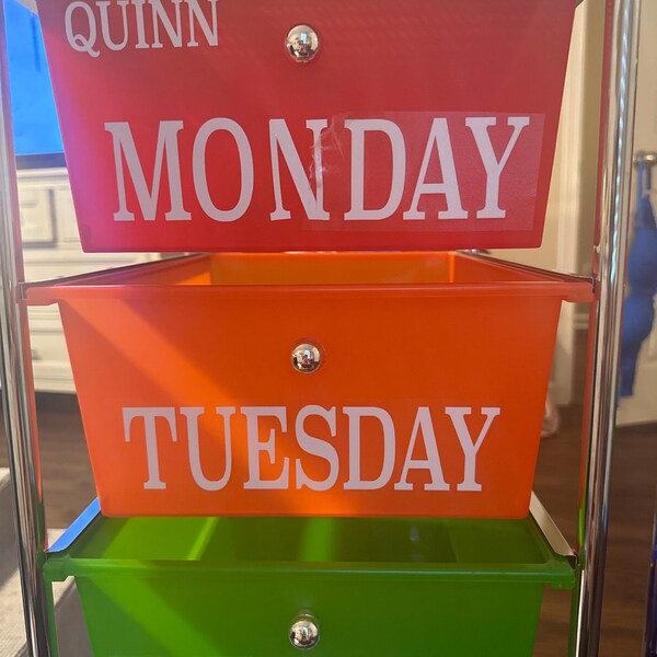 Days of the Week Decals, Days of the Week Stickers, Weekday Decals ...