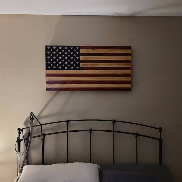 Rustic Flag (sizes 26x14 to 60x33), Customizable, Wooden Flag, Medium ...