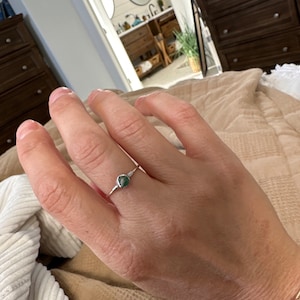 Customer photo from amberc479, Dainty Raw Emerald Ring