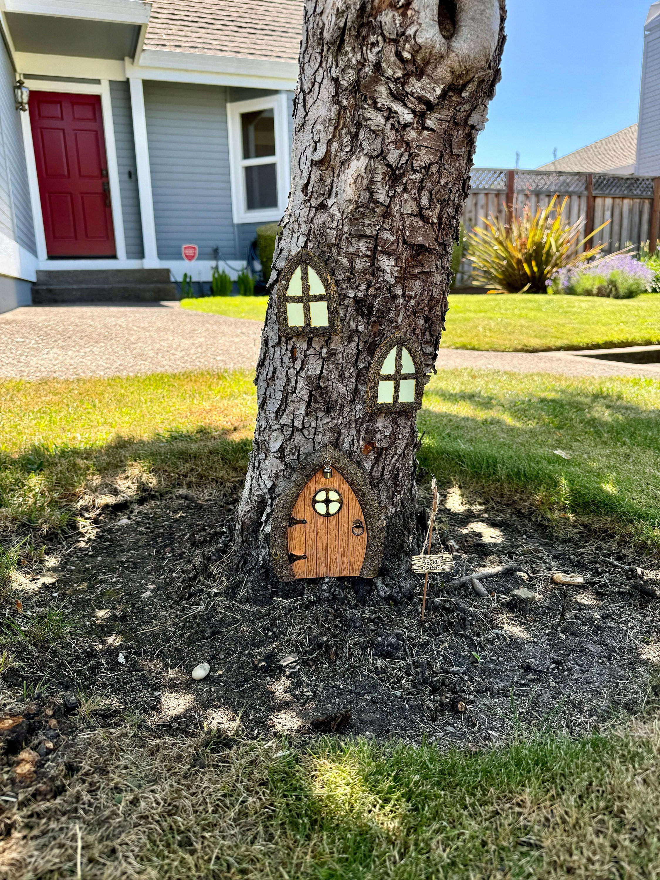 Fairy Door and Windows for Trees Glow in The Dark - Fairy Tree Door- fairy garden- Fairy house - Fairy door for trees- gnome door