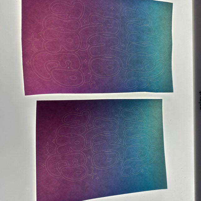 Purple, blue and aqua Ombre print craft vinyl sheet - HTV - Adhesive V