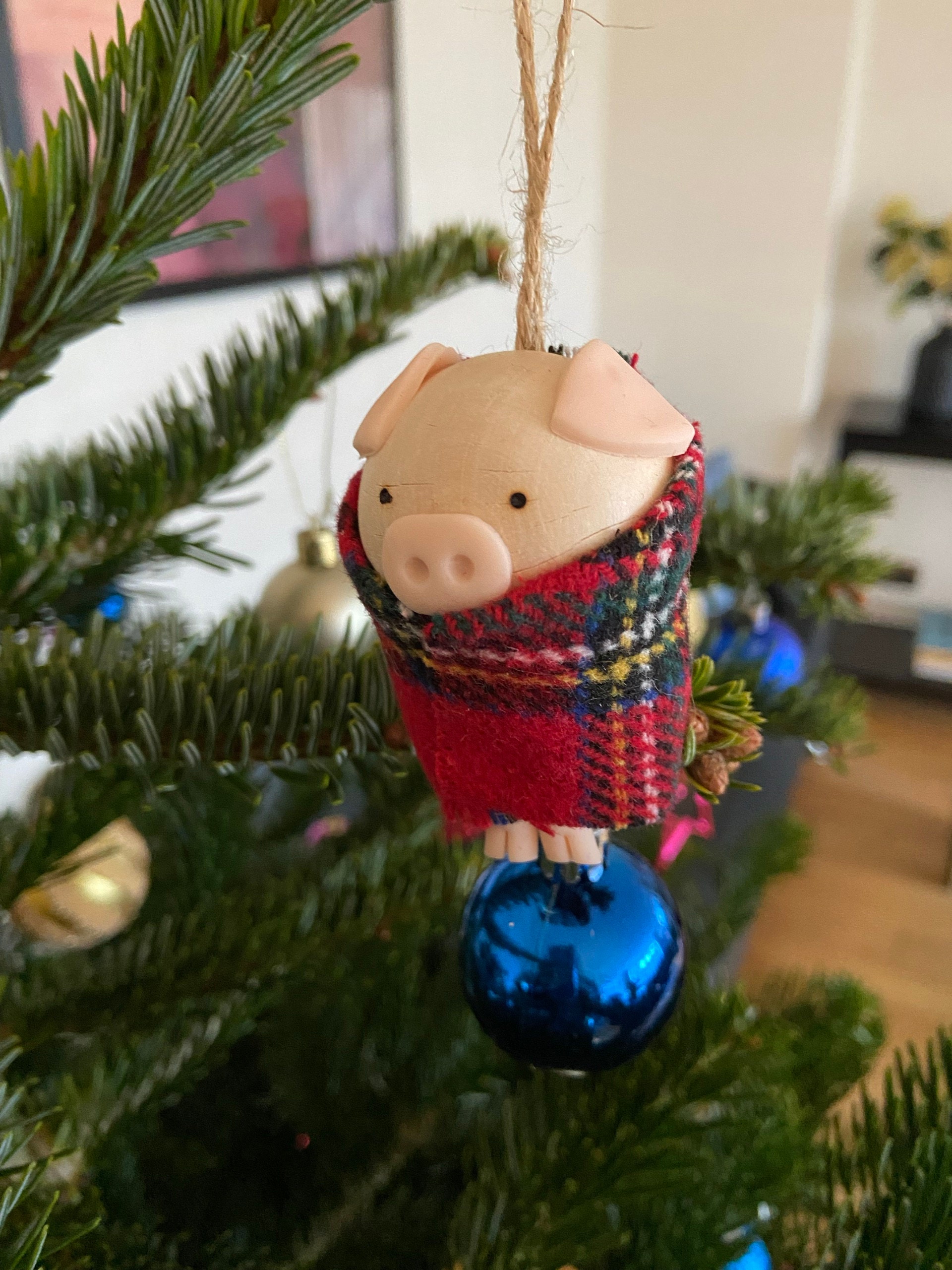 Pigs in blankets Christmas decoration, Christmas ornament, Tree decoration, Christmas decor, Christmas tree, vegan gift, pig lover