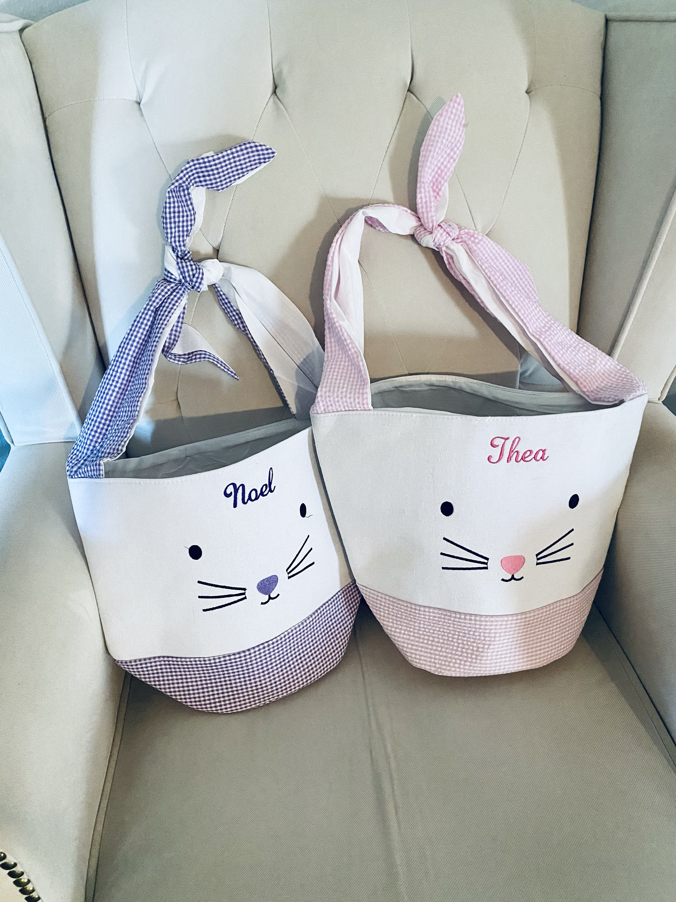 Easter basket, Personalized Easter Basket, monogram easter basket, girls basket, boys basket, girls easter basket, embroidered, Check, bag