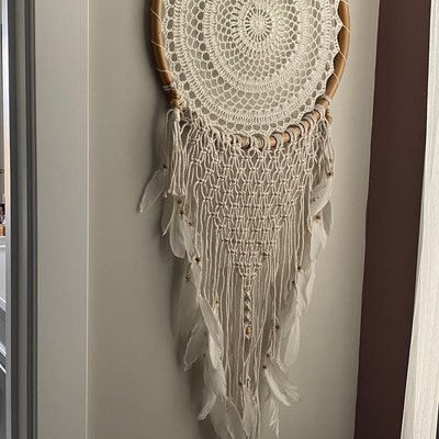 Large White Boho Dream Catcher Handmade Wall Hangings - Etsy