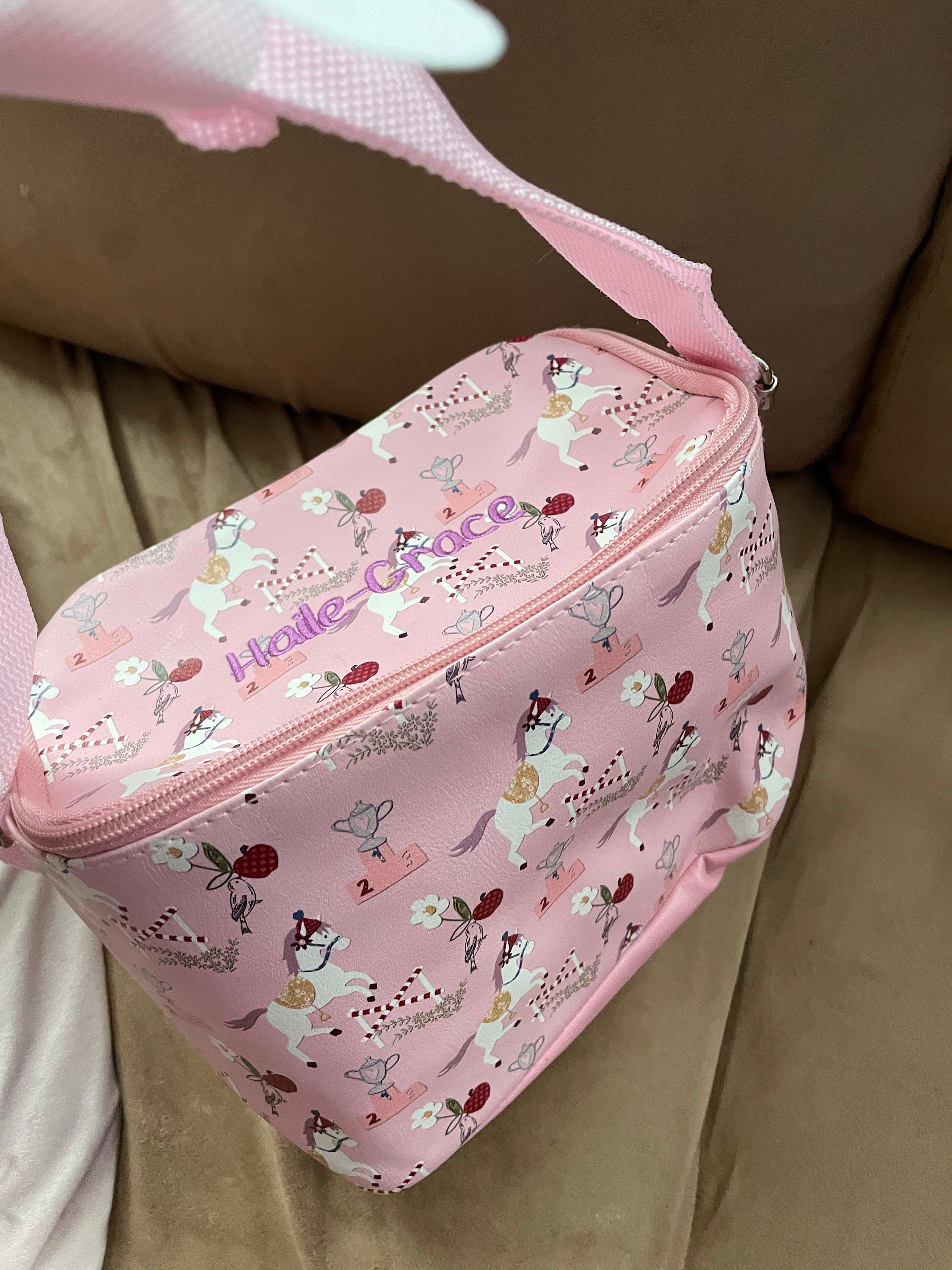 Personalised Embroidered Kids Lunch Box | Bag Back to School | Nursery Assorted Unicorn | Dinosaur | Girls & Boys Lunch Bags  Personalized