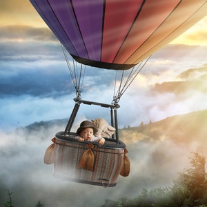 Hot Air Balloon Ride Digital Background / Digital Backdrop and ...