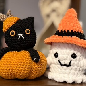 Morticia Pumpkin Cat Crochet Pattern - PDF File - Beginner
