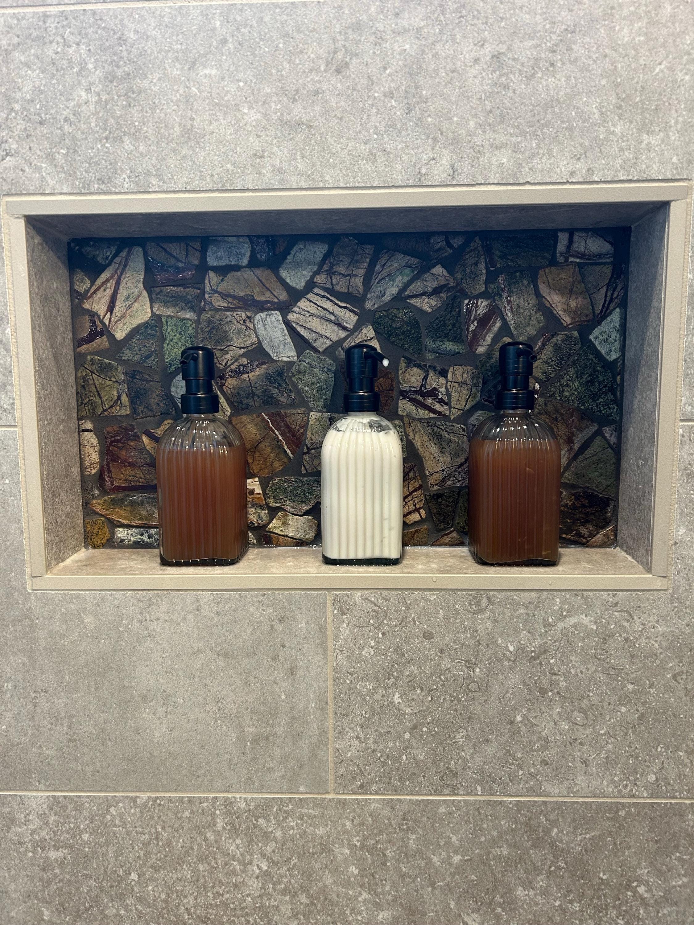 Vintage 14 oz. Glass Liquid Soap Dispenser Bottle | Refillable | Hand Soap or Dish Soap | 304 Stainless Steel Metal Pump | Gift | Apothecary