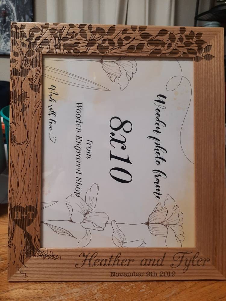 Personalized Wedding Gift, Wedding Picture Frame Wood, Custom Wedding Gift, Wedding gifts for couple, Engraved Wedding Photo Frame with Date