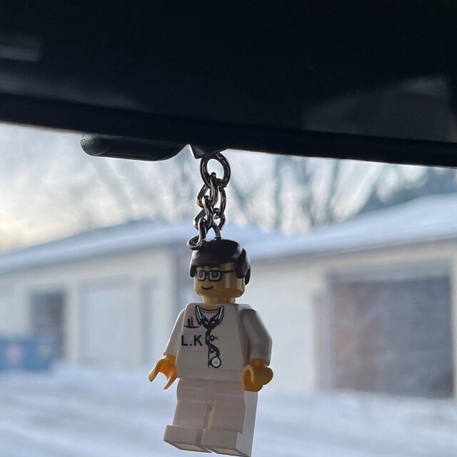 Male Nurse Doctor Minifigure Keychain Handmade Made From LEGO Parts 