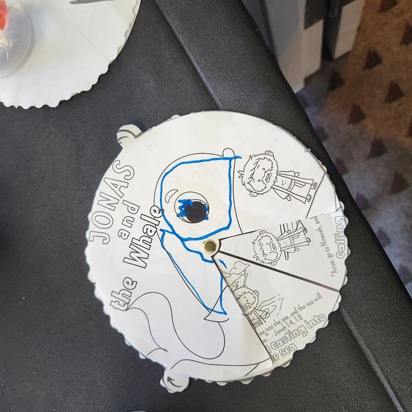 Jonah and the Whale Coloring Wheel | Bible Story Wheel | Printable ...