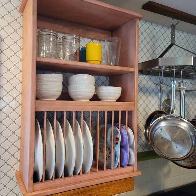  KODENG Kitchen Cabinet Storage Shelves Plates Dishes