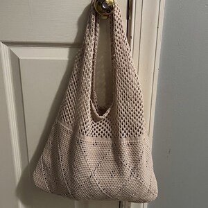 Women's Crochet Tote Shoulder Bag - Cute Knit Beach Bag For Shopping, Travel, Casual Outings