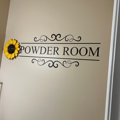 Powder Room Decal Bathroom Wall Decor Restroom Wall Decal Powder Room ...