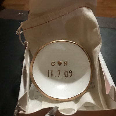 Personalized Jewelry Dish / Jewelry Dish Date and Initials / Wedding ...