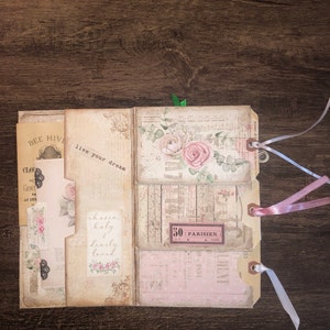 Junk Journal, Page, Pockets, No. 1, Folio, Folder, Shabby Junk Journal, Page, Pockets, No. 1, Folio, Folder, Shabby