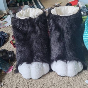 Fursuit Furry Fußpfoten-Schuhe – Flauschige Slip-Ons Für Cosplay & Conventions