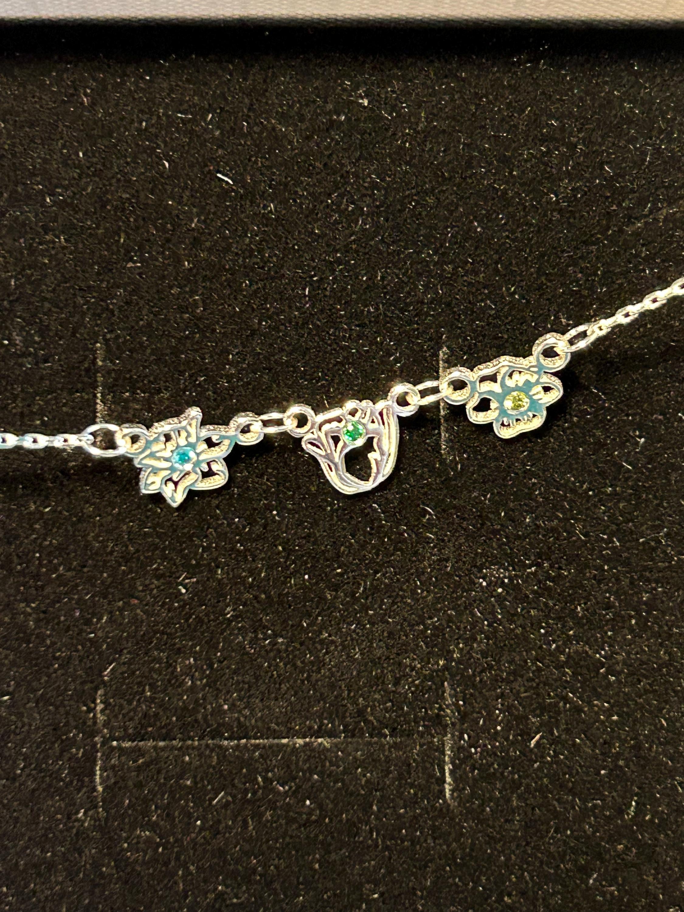 Custom Birthflower Necklace with Birthstone, Family Birth Flower Necklacce, Birth Month Necklace, Bridesmaids Gift for Her, Mothers Day Gift
