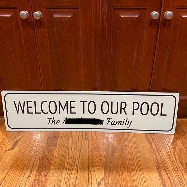 Welcome Pool Sign, Personalized Pool Family Name Sign, Custom Swimming ...