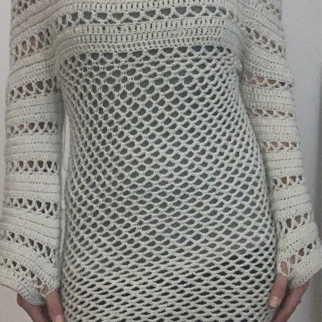 Crochet PATTERN - Hooded Long Sweater/ Chunky Lace Tunic