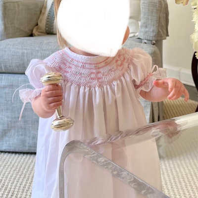 The Bailey Boys Newborn Baby Girls Smocked Cross Christening Sack Gown - Girls