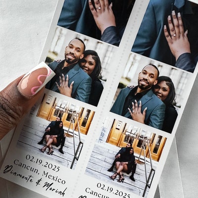 Save the Date Photo Booth Strip Template, Minimalist Wedding Photo ...
