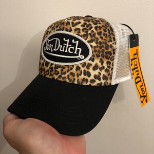 Vintage Black, White and Leopard Von Dutch Cap / Von Dutch