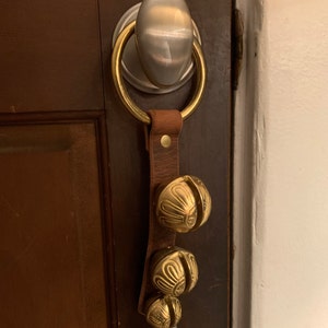 Brass Sleigh Bells D Ring, Scissor Clip or Door Hanger Large, Medium, Small  or Triple 