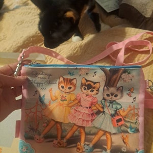 Dancing Cats Crossbody Bag: Kitsch Festival Party Bag