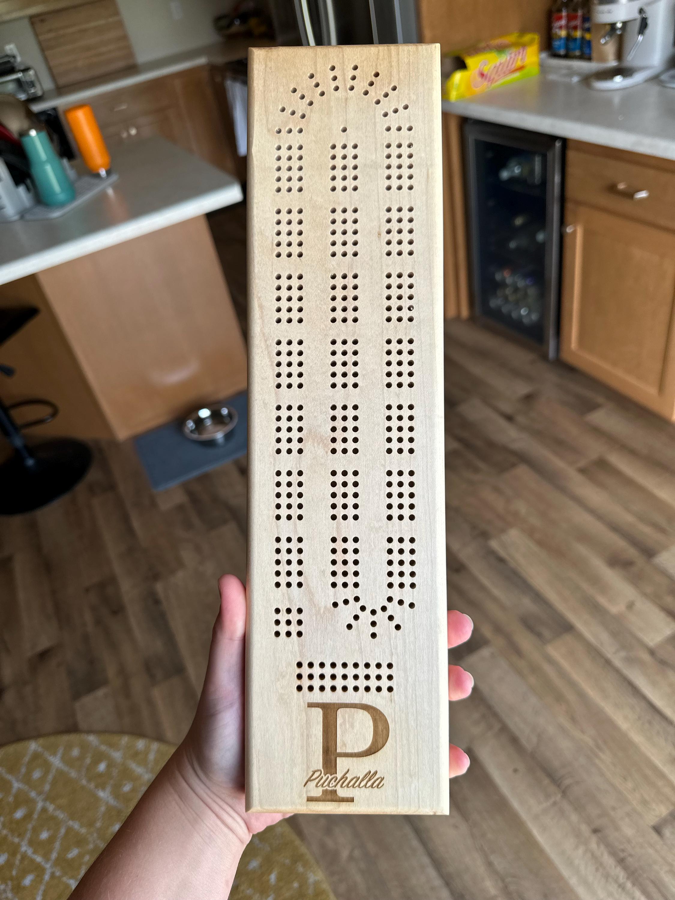 Personalized Cribbage Board with Peg Storage • Custom Cribbage Board • Board Game • Card Game • Family Game Night • Cribbage Game