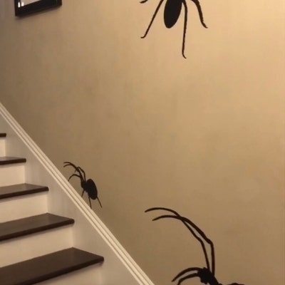 Set of 6 EXTRA Large Spider Scary Halloween Holiday Vinyl Wall Decals ...